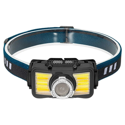 W6100A LED Mini Headlamp Motion Sensor COB Outdoor Adventure Fishing Headlight High Brightness - Black - 1