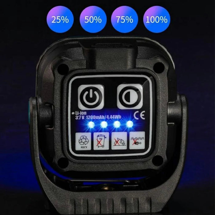 W8129-5 Mini Square Work Light for Outdoor Camping Tent LED Lamp with Magnetic Base - Blue - 5