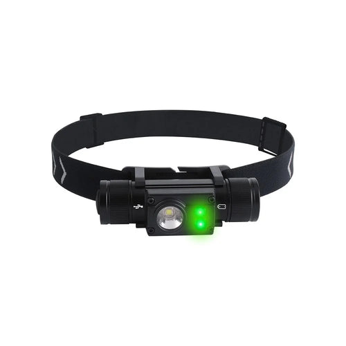 HP500 1000lm Flashlight Aluminum Alloy USB C Fast Charging Outdoor Camping Headlamp Built In 2000mAh Lithium Battery - Green Side Light - 1