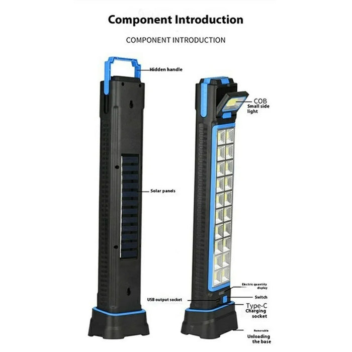 GZ02902 Solar Powered Rechargeable Multi-Function USB Work Light Portable Camping Emergency Lamp - 6