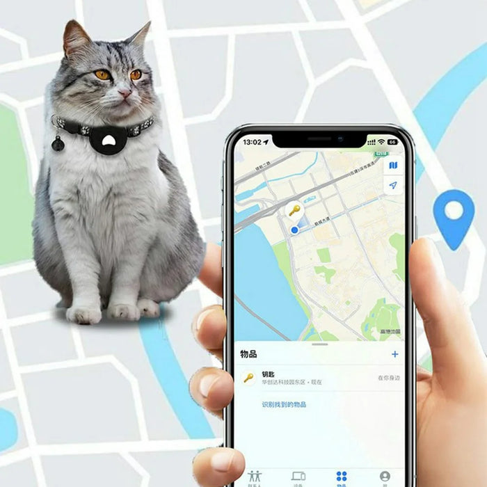 For Apple AirTag Tracker Silicone Case Pet Collar Attachment Dog Paw Pattern Anti Drop Protective Cover - White - 2