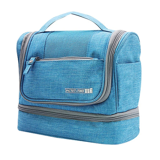 PICTET.FINO RH67 Portable Travel Waterproof Toiletry Bag Makeup Cosmetics Storage Bag with Hanging Hook - Blue - 1