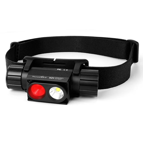 TANK007 H21 Spotlight  /  Floodlight Dual Light Source Headlamp 1000 Lumens Aluminum Alloy Head Torch - White+Red - 1
