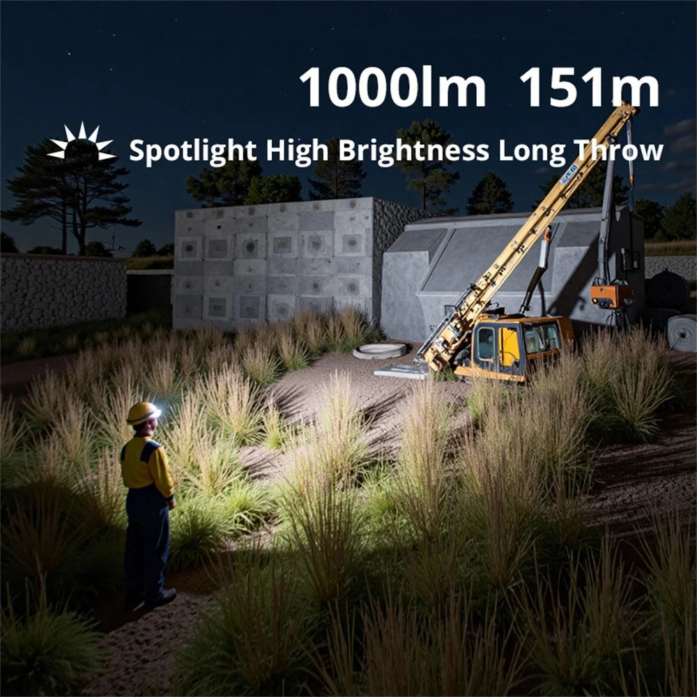 TANK007 H21 Spotlight  /  Floodlight Dual Light Source Headlamp 1000 Lumens Aluminum Alloy Head Torch - White+Red - 6