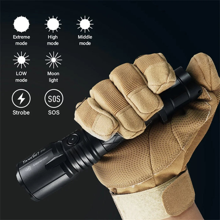TANK007 PT41 30W High Power Tactical Flashlight Aluminum Alloy Rechargeable Outdoor Emergency Torch - 7
