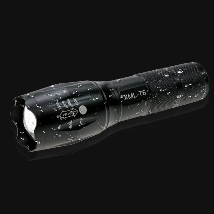 ULTRAFIRE A100 USB Rechargeable Flashlight 5 Modes Adjustable Focus Waterproof T6 LED Torch, with EU Plug Charger - 7
