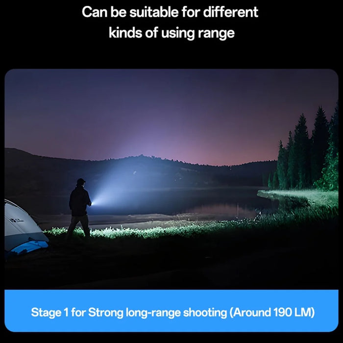 YESIDO TC11 Telescopic Zoomable Flashlight LED White Laser 3 Modes Rechargeable Torch with Digital Display - 6