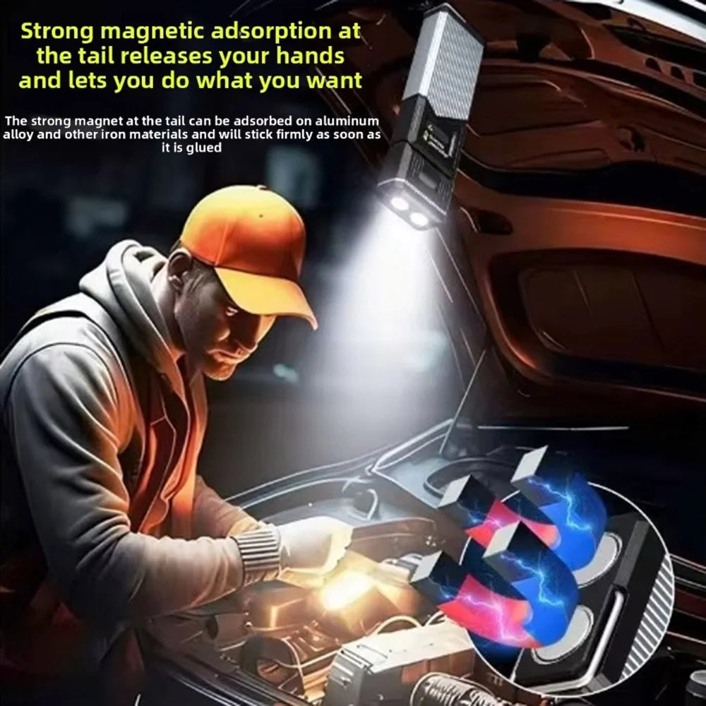 TG-GZ04301 Rechargeable LED Work Light Stretchable Rotatable Flashlight with Magnetic Base and Type-C Charging for Car Repair - 6