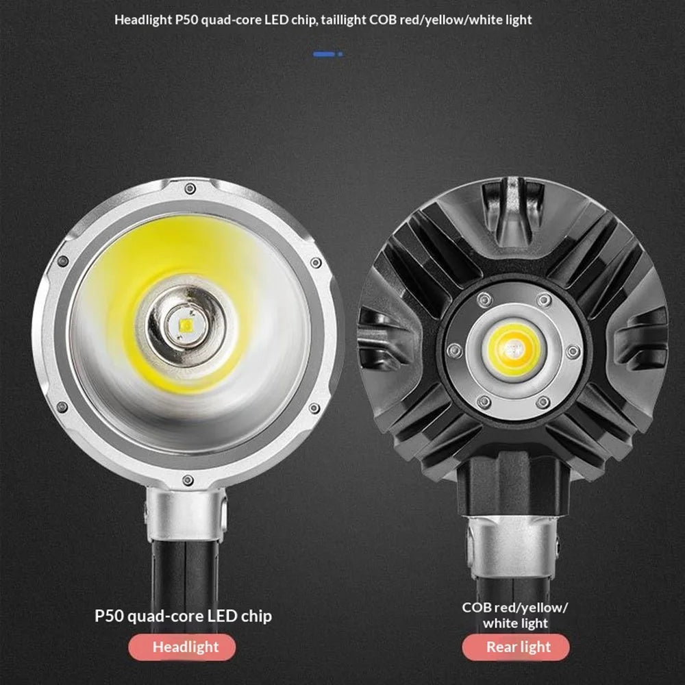 W5218A Size S Handheld Searchlight with External 6500mAh Battery P50 + COB LED Work Light with DC Port - 7