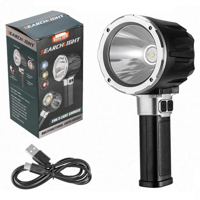 W5218B Size S Handheld Searchlight Built-in 3000mAh Battery P50 + COB LED Work Light Outdoor Warning Lamp - 1