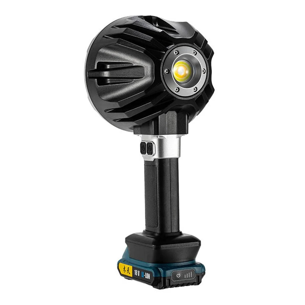 W5219A Size L Handheld Searchlight with External 6500mAh Battery P50 + COB LED Work Light with DC Port - 2