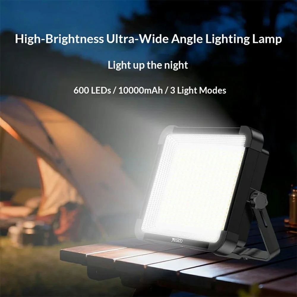 YESIDO DH17 Outdoor Floodlight Emergency Light 600 LED Fill Light 10000mAh Battery for Camping / Fishing - Black - 2