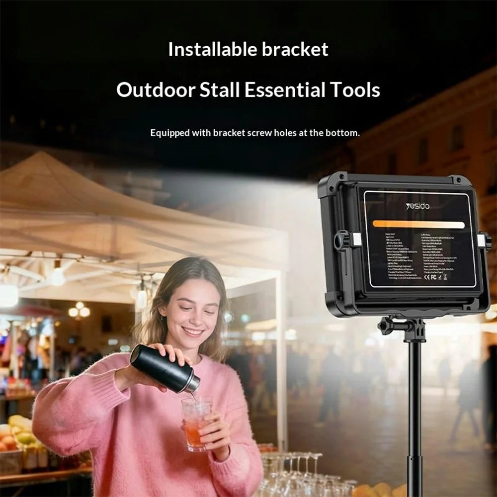 YESIDO DH17 Outdoor Floodlight Emergency Light 600 LED Fill Light 10000mAh Battery for Camping / Fishing - Black - 5
