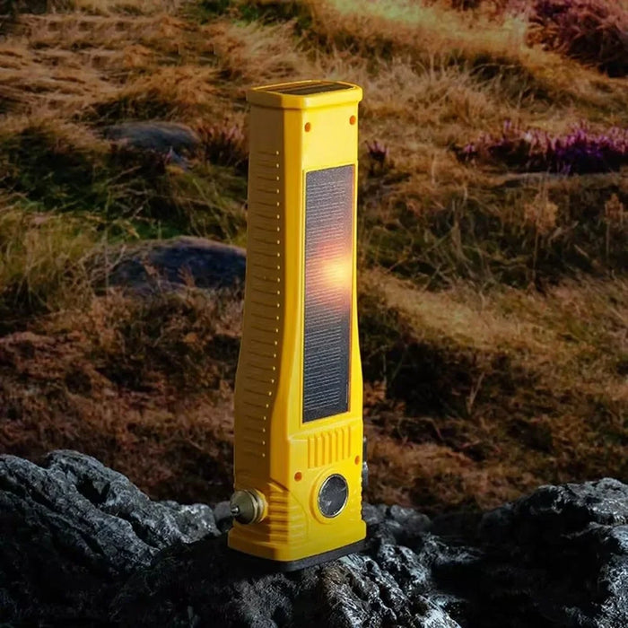 W5214 Multi-Function Work Light Solar Car Emergency Flashlight with Strong Magnet  /  Window Breaker  /  Safety Hammer - Yellow - 5