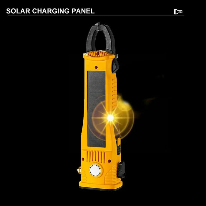 W5216 Clip Hook Multi-Function Work Light Car Emergency Flashlight with Strong Magnet  /  Window Breaker  /  Safety Hammer - Yellow - 2