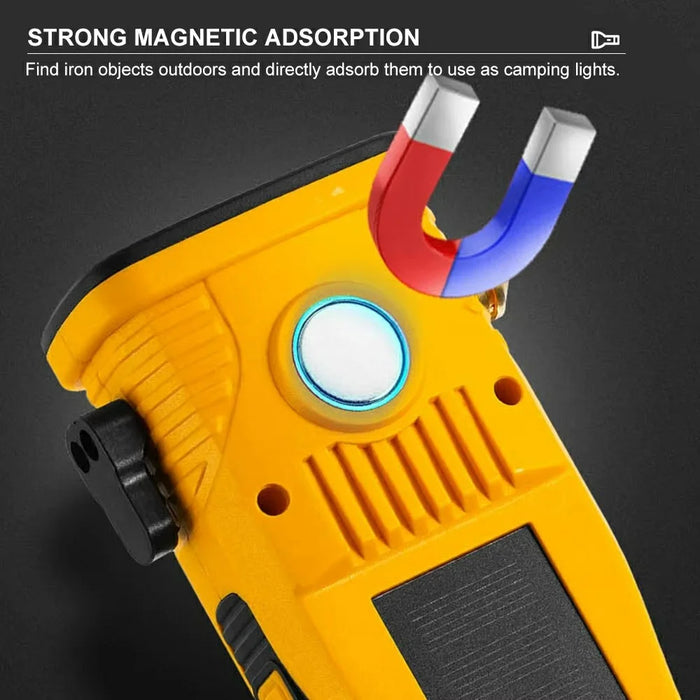 W5216 Clip Hook Multi-Function Work Light Car Emergency Flashlight with Strong Magnet  /  Window Breaker  /  Safety Hammer - Yellow - 3