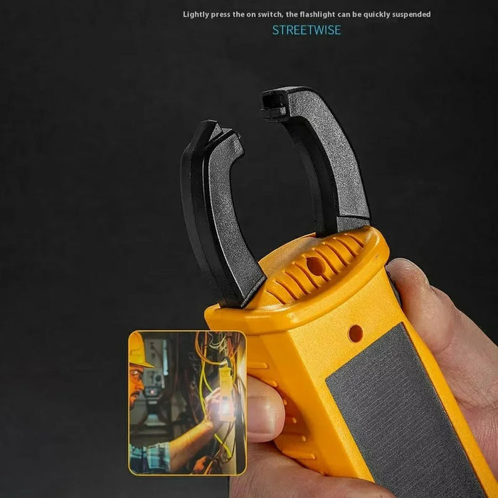 W5216 Clip Hook Multi-Function Work Light Car Emergency Flashlight with Strong Magnet  /  Window Breaker  /  Safety Hammer - Yellow - 7