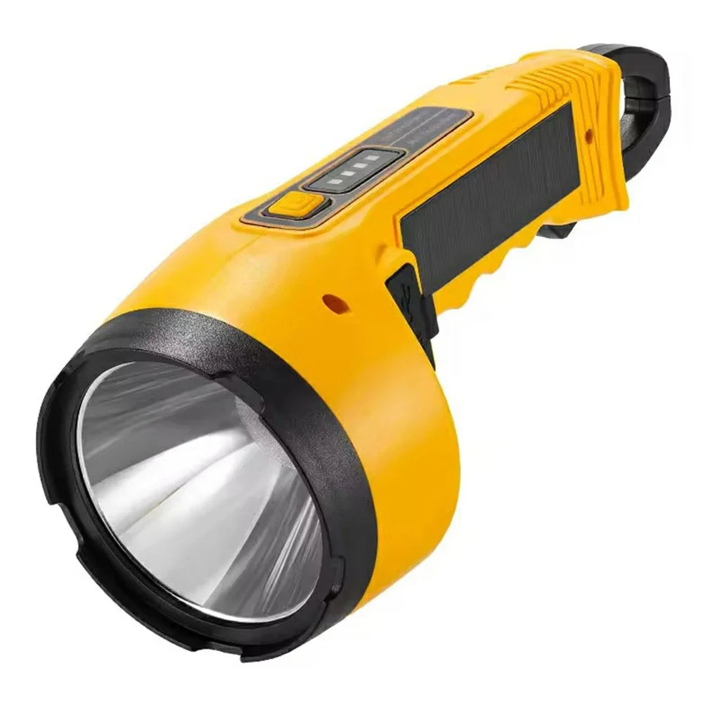 W5217 Multifunctional Flashlight Solar Powered LED Emergency Work Light with Power Bank Function - Yellow - 1