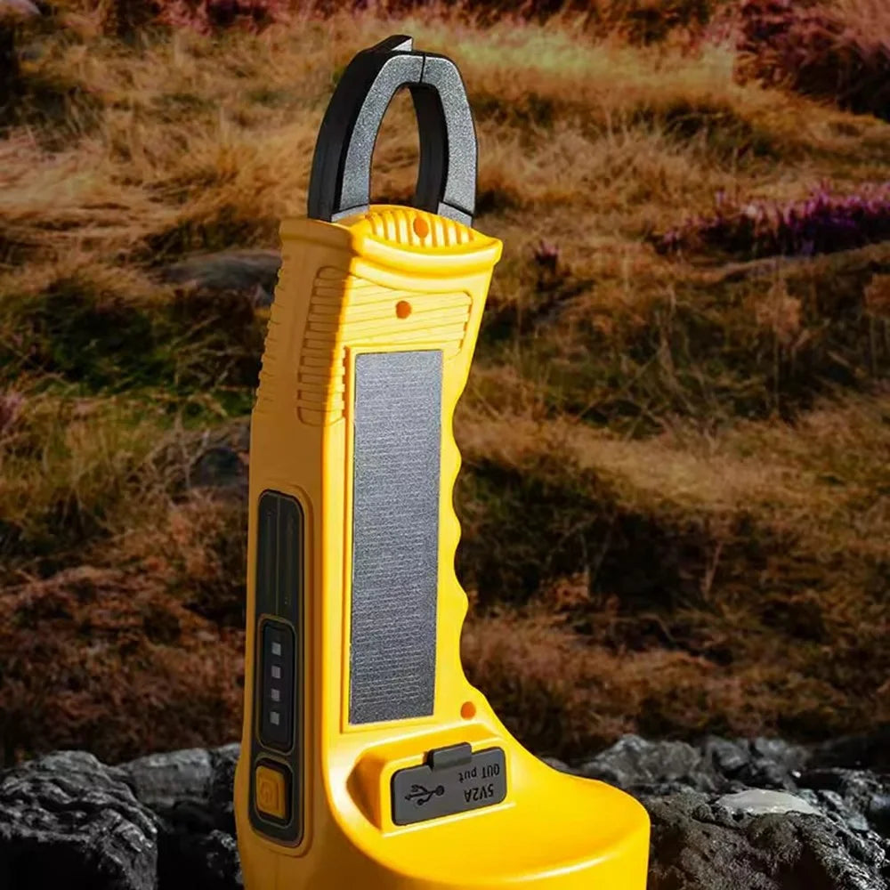 W5217 Multifunctional Flashlight Solar Powered LED Emergency Work Light with Power Bank Function - Yellow - 6