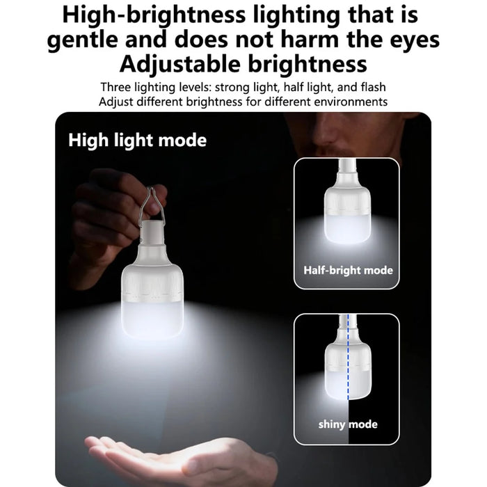 YESIDO DH14 12-LED Rechargeable Emergency Light Bulb 3-Level Adjustable Hanging Camping Lantern - White - 4