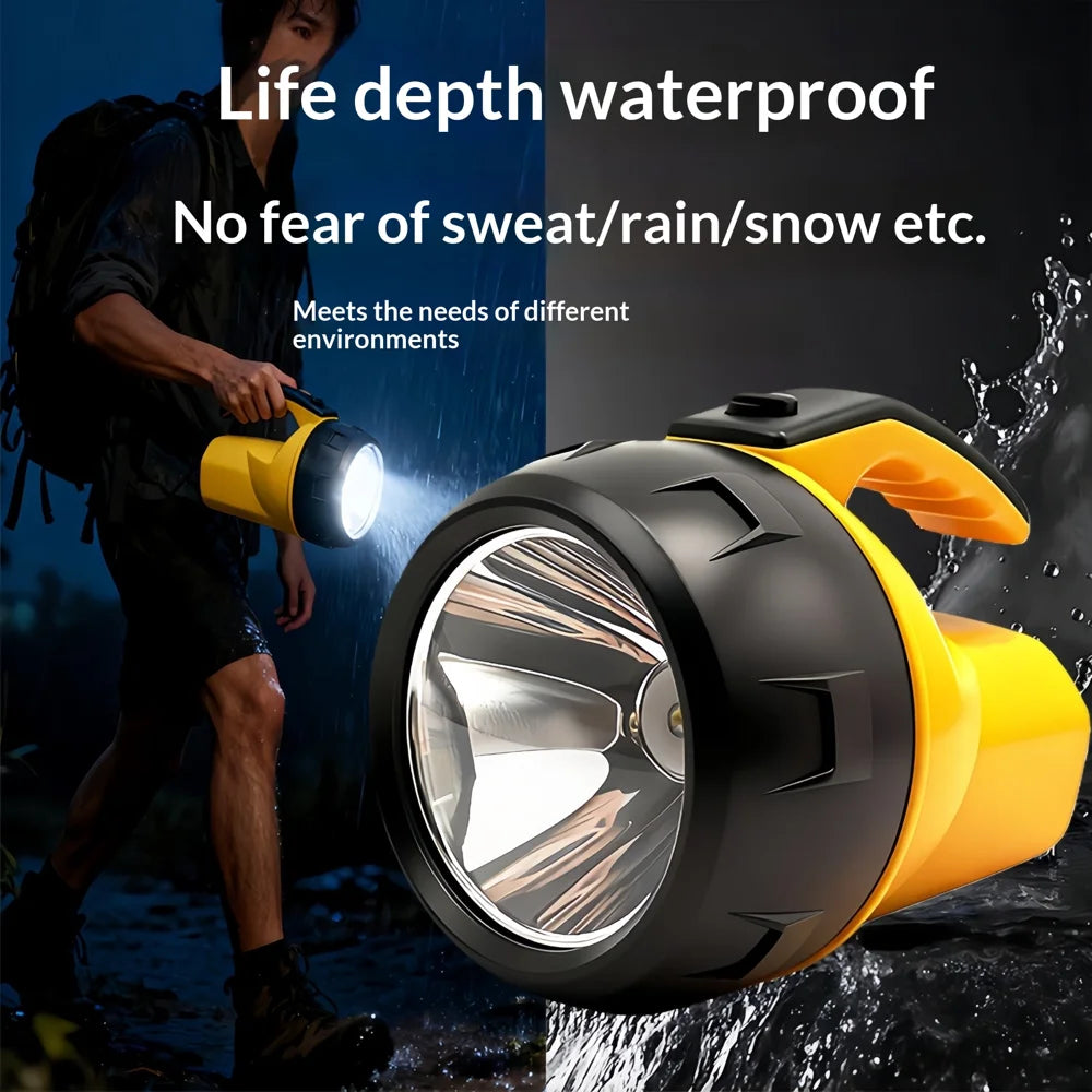 3W Outdoor LED Flashlight 3 Modes High Brightness Handheld Searchlight for Camping Hiking - Yellow - 2