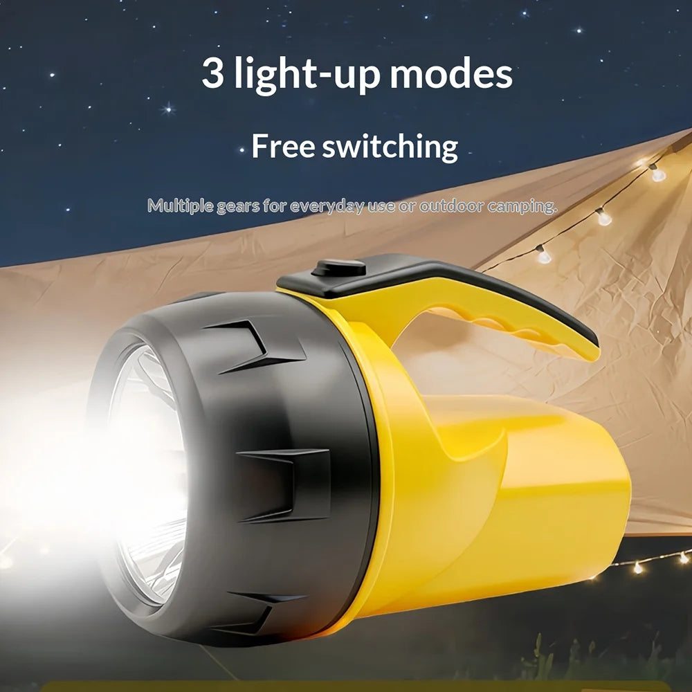 3W Outdoor LED Flashlight 3 Modes High Brightness Handheld Searchlight for Camping Hiking - Yellow - 5
