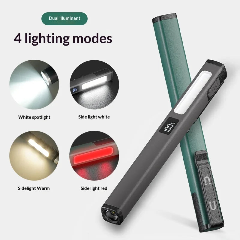 Rechargeable Medical Pen Light IPX5 Waterproof 4 Modes LED Flashlight Pupil Penlight - Blackish Green - 3