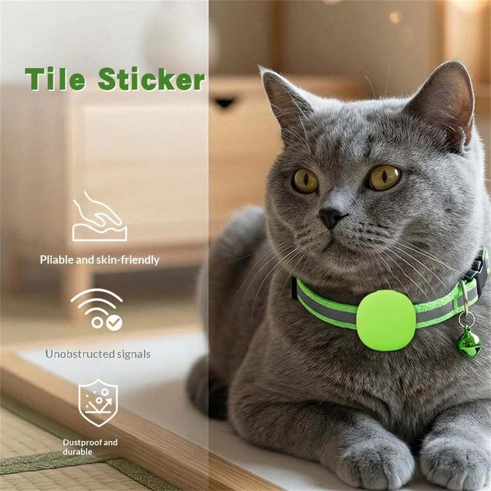 Silicone Case for Tile Sticker(2024) Bluetooth-compatible Pet Tracker Cover Pet Collar Protective Cover - Green - 2