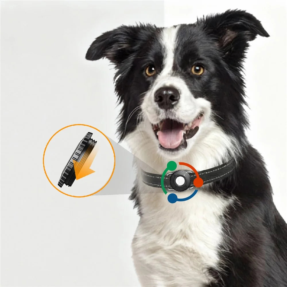 Waterproof Protective Case for Apple AirTag / AirTag (2nd Generation) Stainless Steel Metal Clip Anti Drop Pet Collar Tracker Waterproof Cover - Black - 2