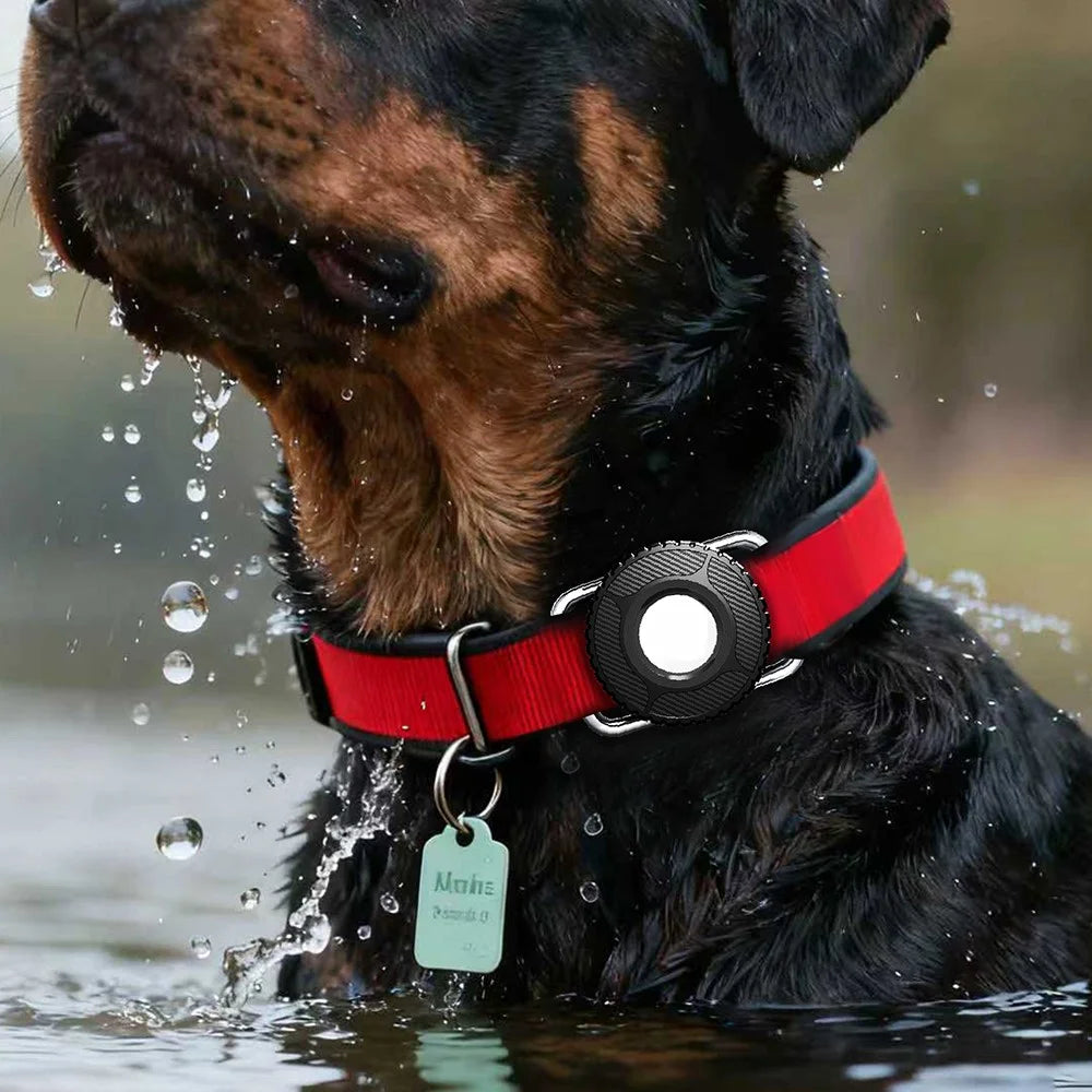 Waterproof Protective Case for Apple AirTag / AirTag (2nd Generation) Stainless Steel Metal Clip Anti Drop Pet Collar Tracker Waterproof Cover - Black - 3