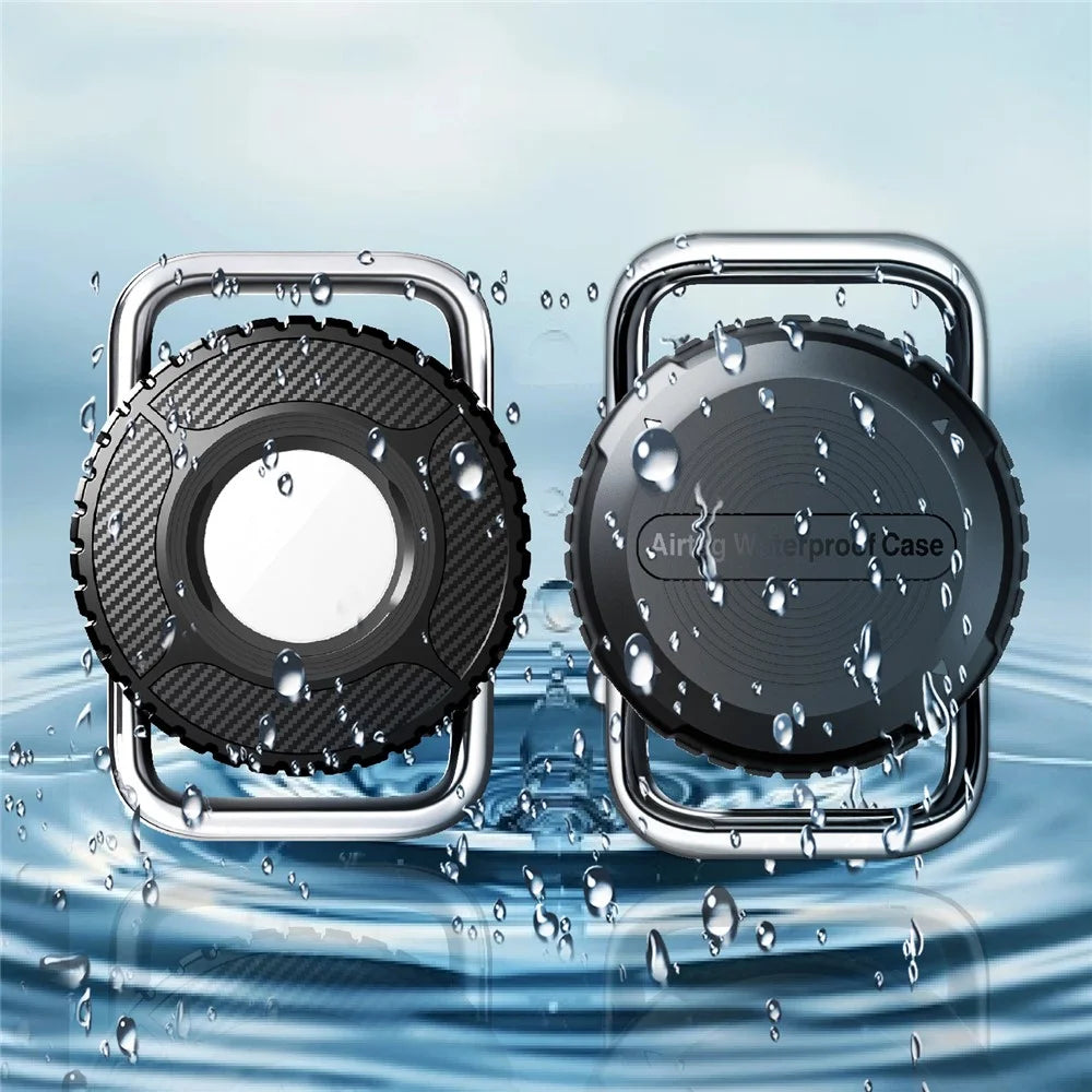 Waterproof Protective Case for Apple AirTag / AirTag (2nd Generation) Stainless Steel Metal Clip Anti Drop Pet Collar Tracker Waterproof Cover - Black - 7
