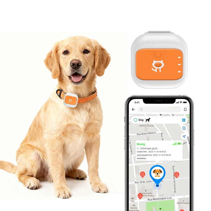 G01 Waterproof Smart Pet Tracker WiFi+GPS Positioning Anti-Lost Collar for Cats Dogs, Eurasian Version - Orange S - 3