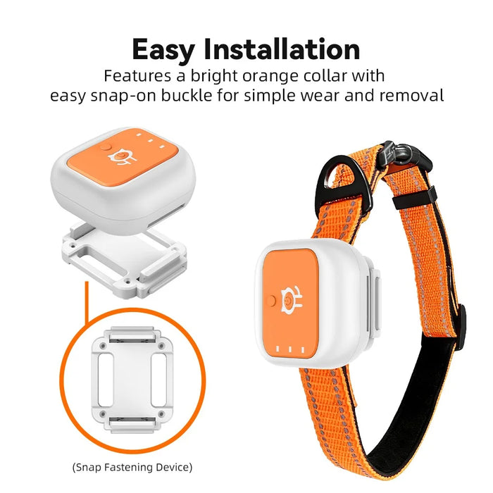 G01 Waterproof Smart Pet Tracker WiFi+GPS Positioning Anti-Lost Collar for Cats Dogs, Eurasian Version - Orange S - 5