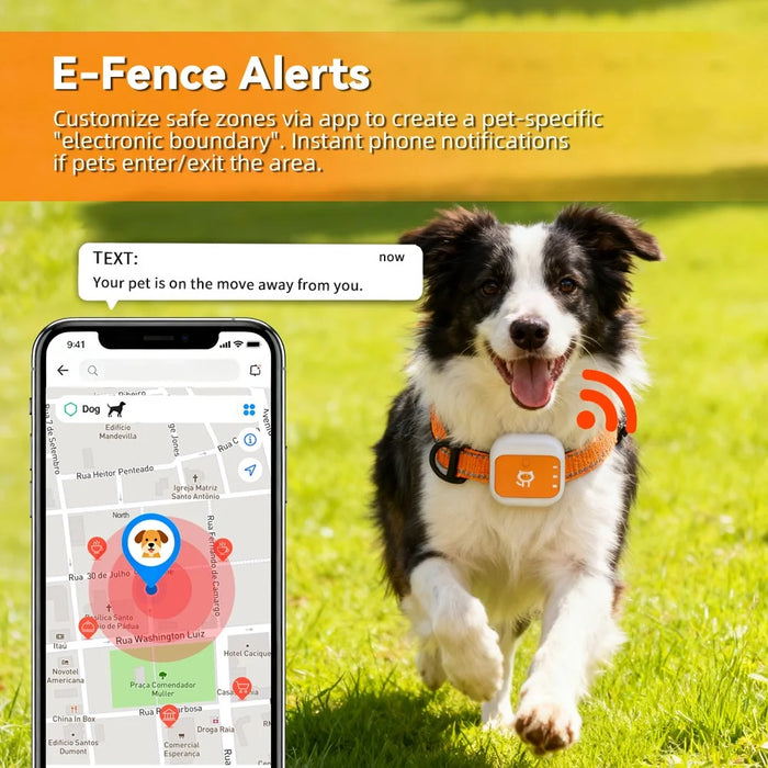 G01 Waterproof Smart Pet Tracker WiFi+GPS Positioning Anti-Lost Collar for Cats Dogs, Eurasian Version - Orange S - 6