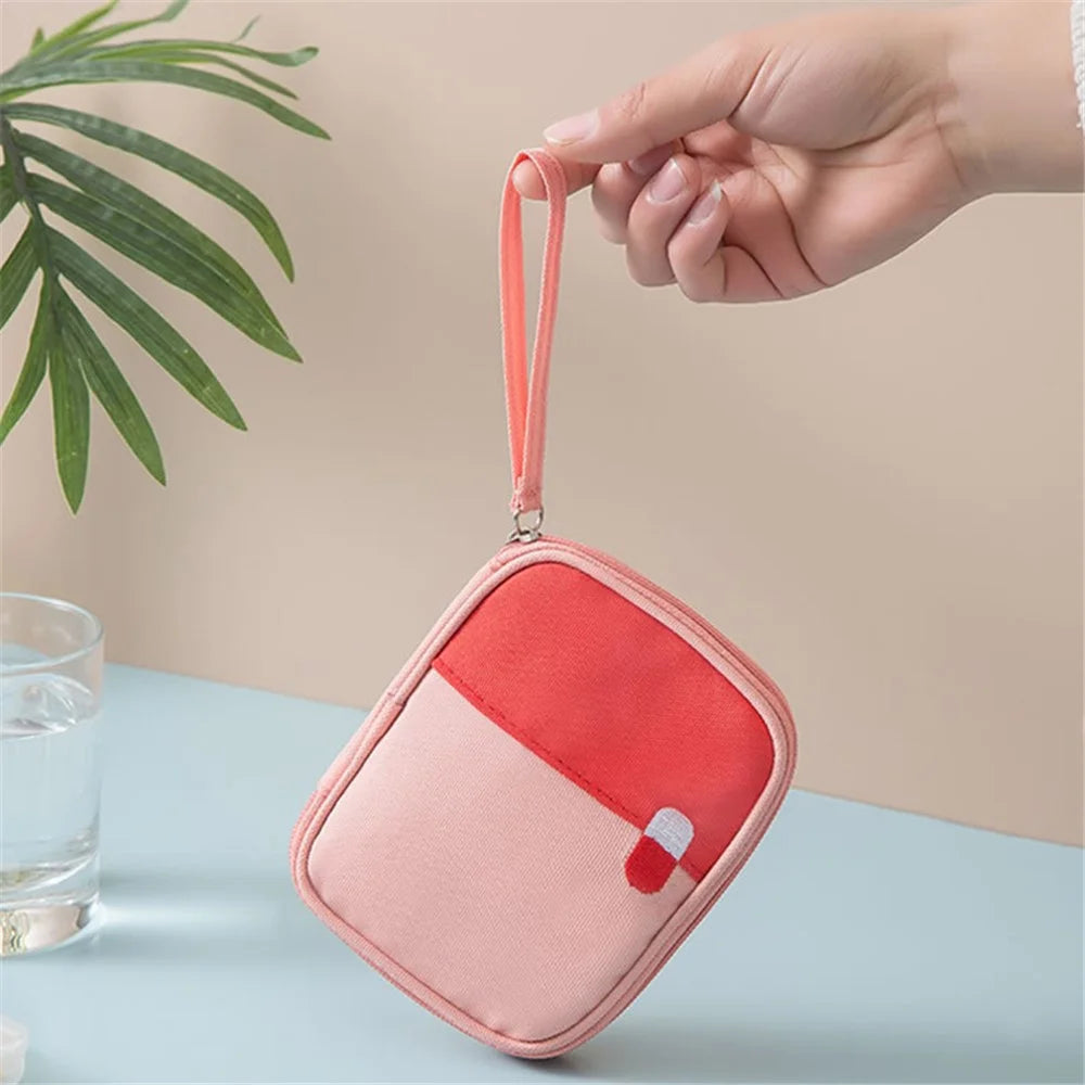 Small Size Travel Emergency Medical Bag Portable Medicine Storage Zipper Bag - Green - 3