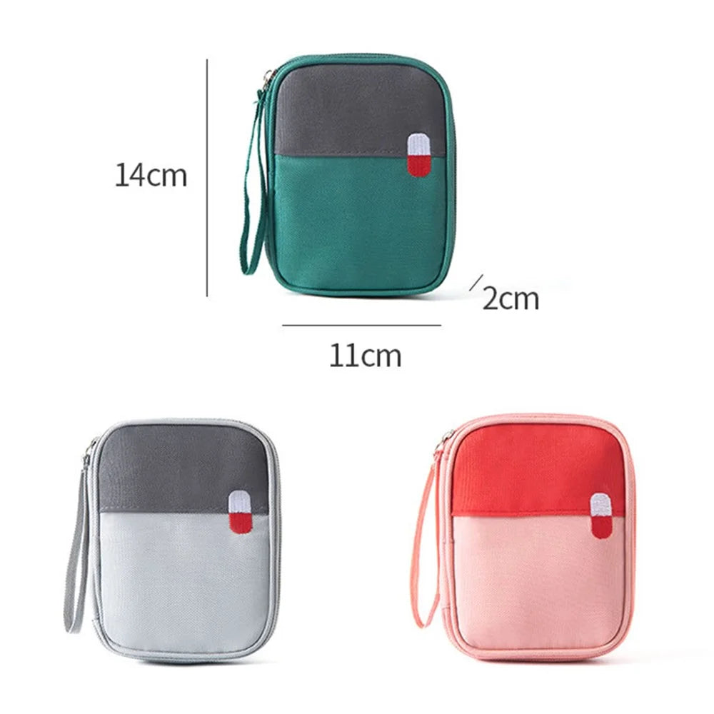 Small Size Travel Emergency Medical Bag Portable Medicine Storage Zipper Bag - Green - 6