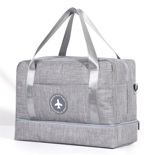 Bottom Shoes Pocket Design Portable Travel Swimming Swimsuit Clothes Carrying Bag with Shoulder Strap - Grey - 1
