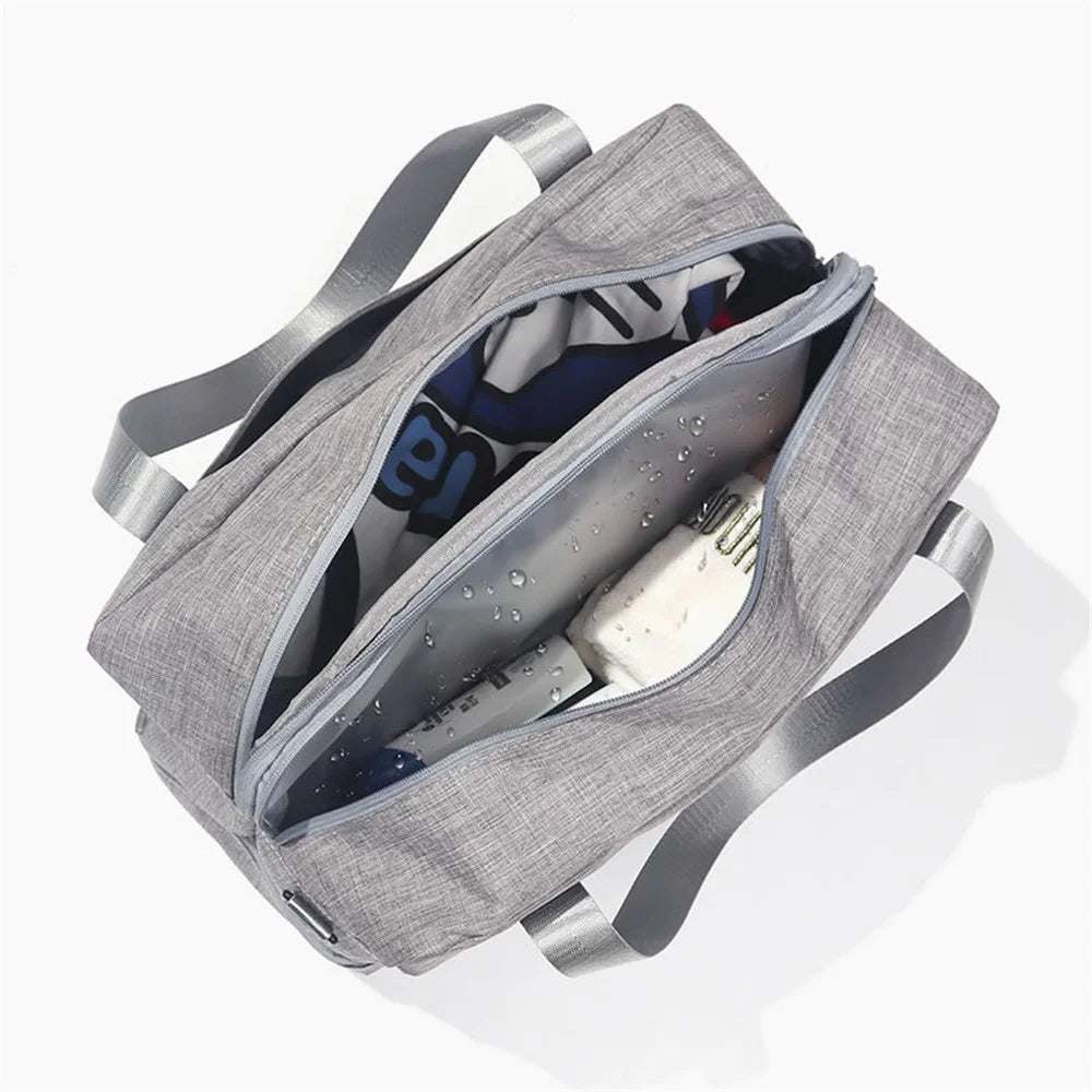 Bottom Shoes Pocket Design Portable Travel Swimming Swimsuit Clothes Carrying Bag with Shoulder Strap - Grey - 3