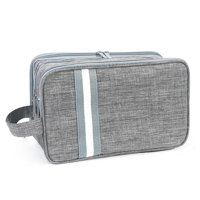 Small Size Portable Travel Multi-pocket Toiletry Bag Oxford Cloth Makeup Cosmetics Storage Bag - Grey - 1