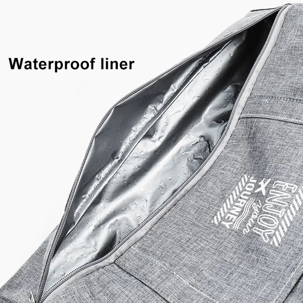 TB-0597 Large Size Portable Travel Handbag Clothes Shoes Cosmetics Storage Bag with PVC Waterproof Pouch - Grey - 6