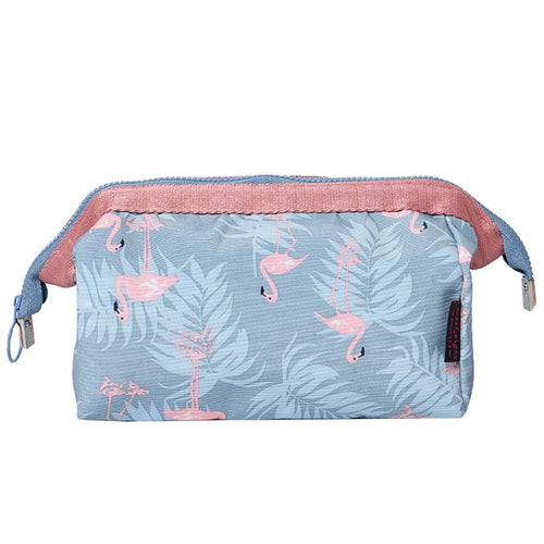 WEEKEIGHT Fashion Cosmetic Bag Waterproof Canvas Makeup Bag Travel Toiletry Organizer - Sky Blue - 1