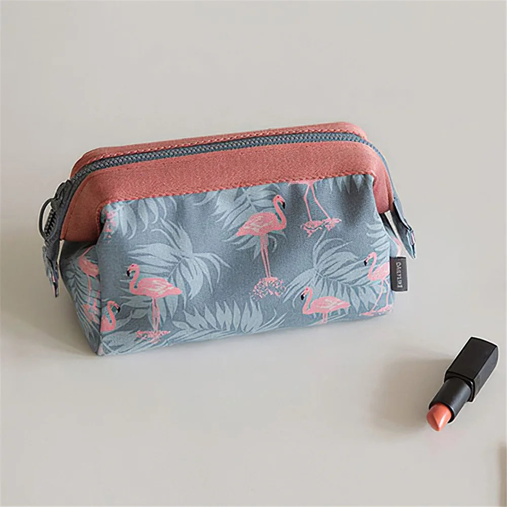 WEEKEIGHT Fashion Cosmetic Bag Waterproof Canvas Makeup Bag Travel Toiletry Organizer - Sky Blue - 3
