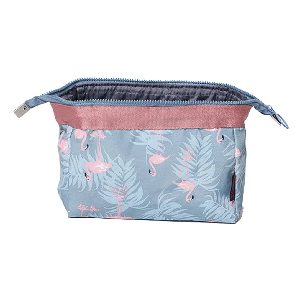 WEEKEIGHT Fashion Cosmetic Bag Waterproof Canvas Makeup Bag Travel Toiletry Organizer - Sky Blue - 4