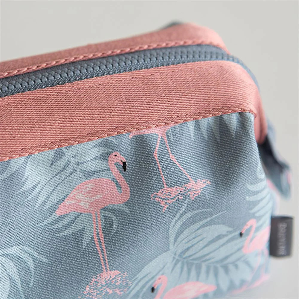 WEEKEIGHT Fashion Cosmetic Bag Waterproof Canvas Makeup Bag Travel Toiletry Organizer - Sky Blue - 6