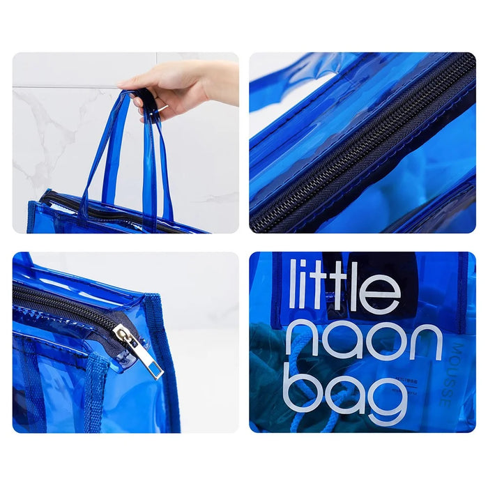 TB-0555 PVC Waterproof Translucent Large Capacity Wash Bag Hand Bag Storage Bag - Purple - 6