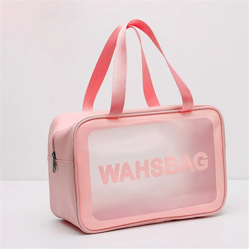 Large Travel Toiletry Bag Pouch Carry-On Airport Airline Compliant Bag Makeup Cosmetic Bag for Toiletries Liquids Creams Shampoo, Size: L - Pink - 1