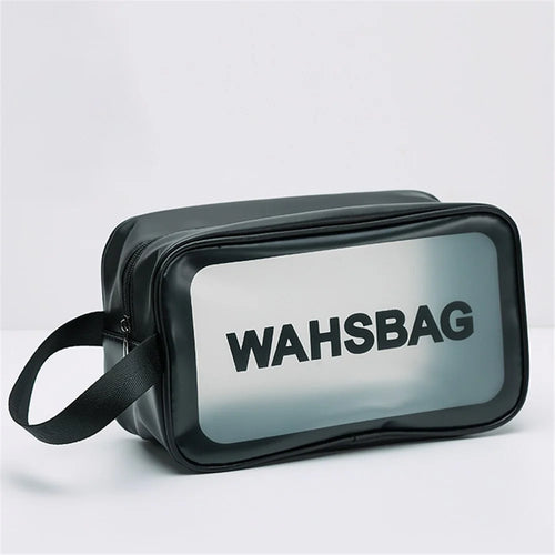 Cosmetics Bag PVC+TPU Toiletry Bag Travel Bag Waterproof Tote Bag for Travel Hiking Trip Camping Gym, Size: M - Black - 1