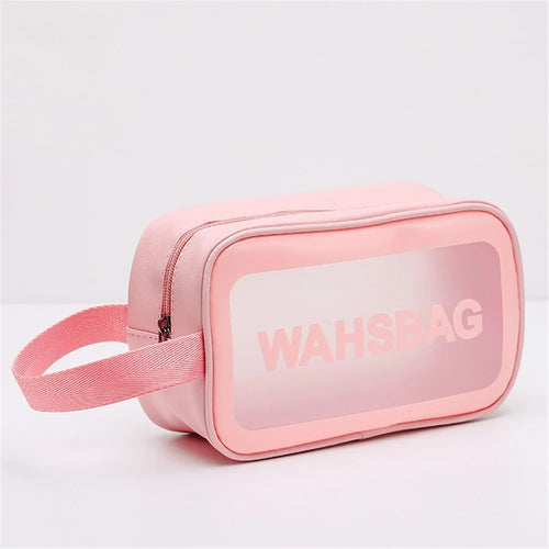 PVC Cosmetics Bag Toiletry TPU Bag Travel Bag Waterproof Aboard Bag for Travel Gifts and Daily Use, Size: S - Pink - 1