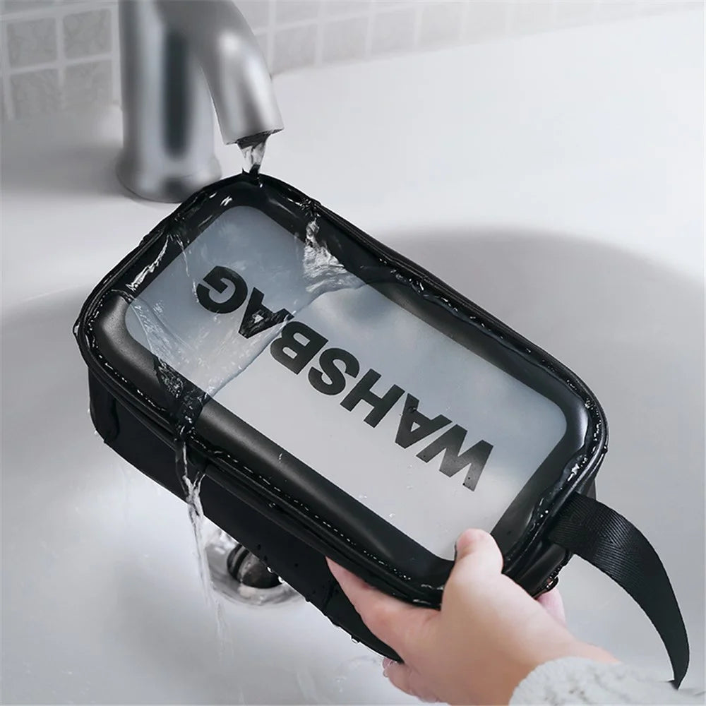 PVC Cosmetics Bag Toiletry TPU Bag Travel Bag Waterproof Aboard Bag for Travel Gifts and Daily Use, Size: S - Pink - 5