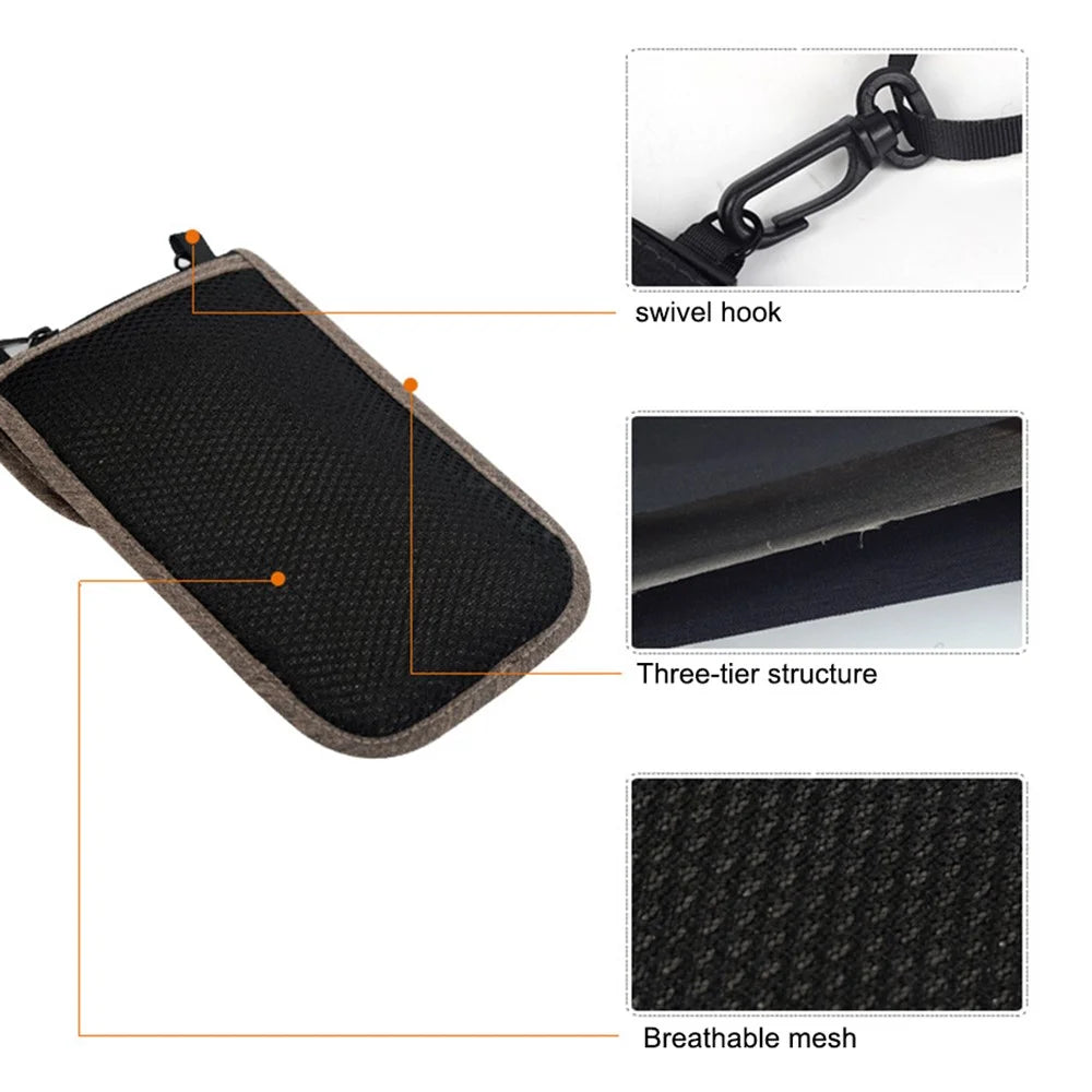 TRABELE TSN0628 Travel RFID Blocking Waterproof Passport Storage Bag Credit Cards Phone Holder Bag with Neck Strap - Coffee - 4
